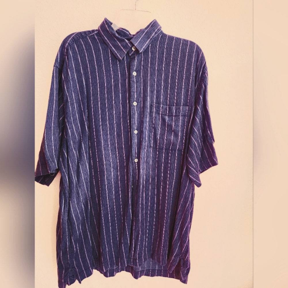 MENS ARROW SHORT SLEEVE SHIRT XLG COTTON AND RAYON  BANGLADESH POCKET